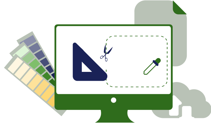 Computer monitor with design tools