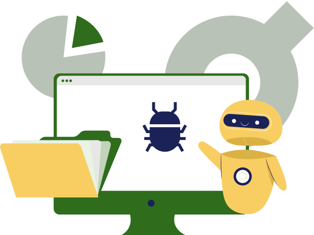 Computer with bugs on the screen